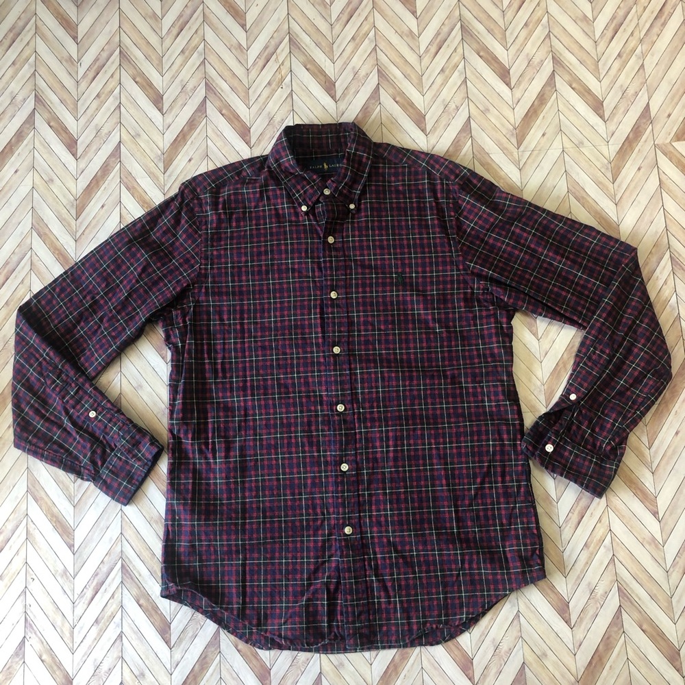 Ralph Lauren Men’s Plaid Button Down 100% Cotton Size M
